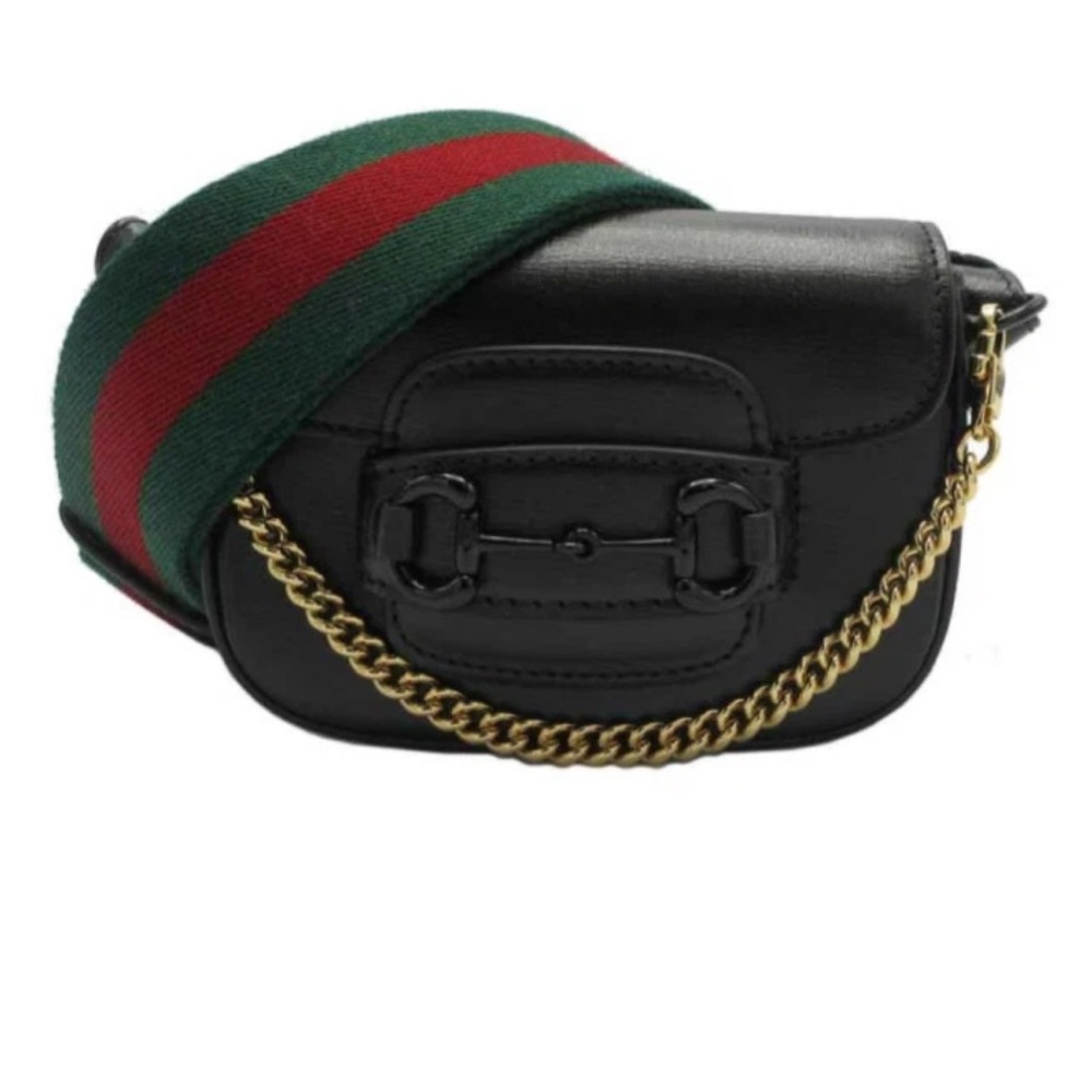 Gucci Azalea Calfskin Web Monochrome Horsebit 1955 Mini Handbag – Black